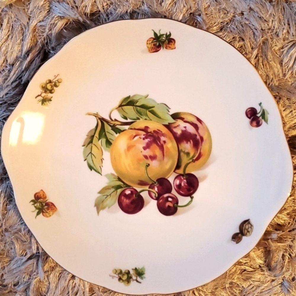 Vintage fine bohemian china Belfor Czechoslovakia fruit plate